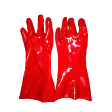 Heavy Duty PVC Winter Work Gloves with Gauntlet Cuff Liquid And Chemical Resistant